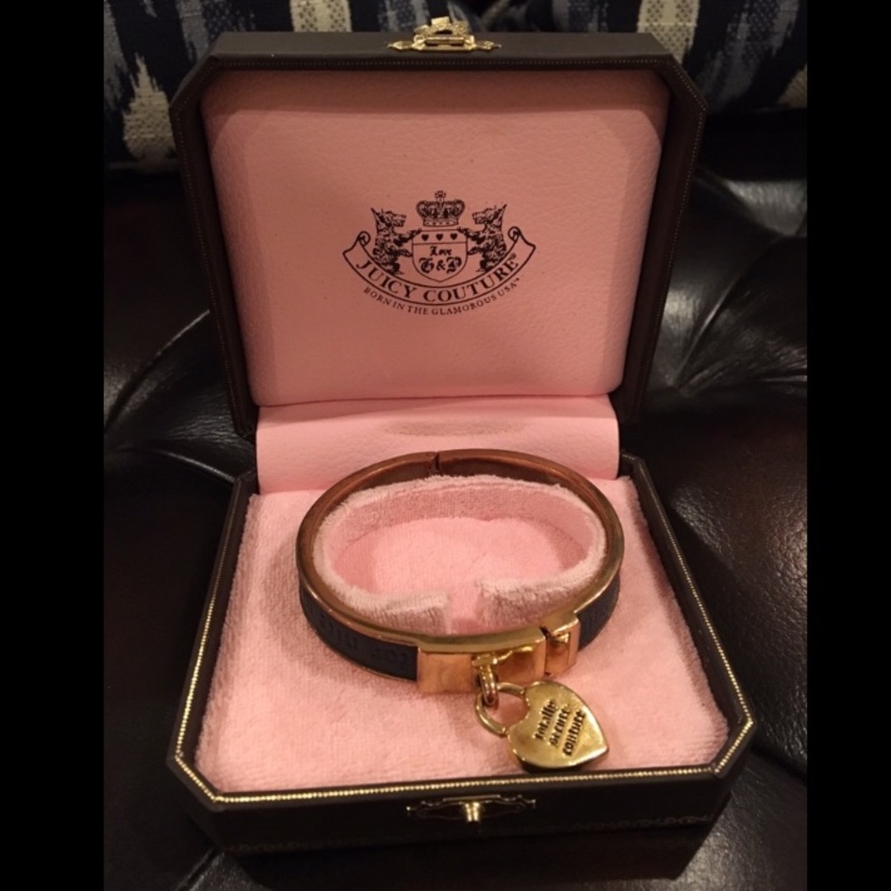 Juicy Couture heart lock charm bracelet bangle